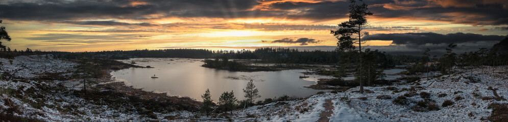 Seven years temporary lakes in Randboel Frederikshaab, Denmark