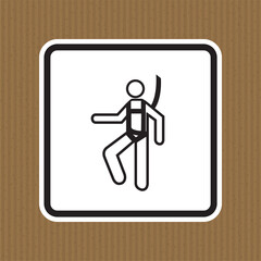 Symbol Wear Safety Harness Sign Isolate On White Background,Vector Illustration EPS.10