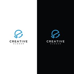 Initial letter E logo vector template	