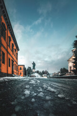 Fototapeta premium overview on a snowy landscape
