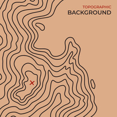 Topographic сontour map background. Vector illustration.