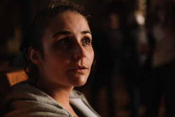 Young woman in trinity college library