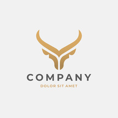 Gazelle head logo. Taurus symbol. Vector illustration.
