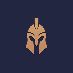 Warrior helmet logo icon design. Spartan, Greek gladiator helmet logotype.
