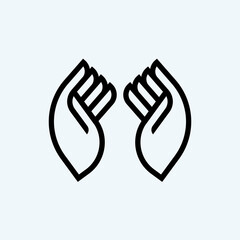 Two hands linear icon. Vector pictogram.
