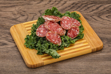 Iberian pork Fuet sausage slices