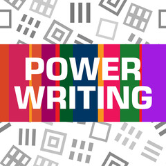 Power Writing Grey Squares Background Colorful Stripes 