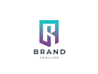 Letter R logo template. Unique modern creative logotype. Vector icon.
