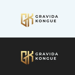 GK. Monogram of Two letters G&K. Luxury, simple, minimal and elegant GK logo design. Vector illustration template.
