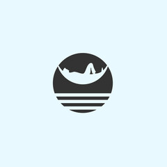 abstract lake logo. adventure icon