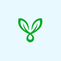 abstract leaf logo. eco icon