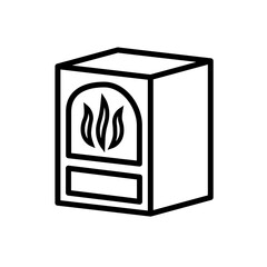 fireplace boiler heat supply. Vector sign in a simple style isolated on a white background
