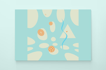 Abstract 3D geometrical background. Vector illustration in futuristic style. Design for banner, flyer, poster, cover or brochure.