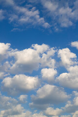 Blue sky background with clouds.