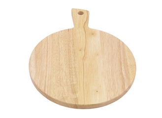 Wooden pizza board isolated on white background	