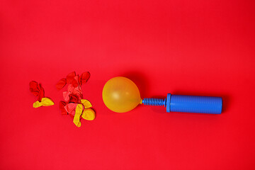 balloons and pump for inflating balloons