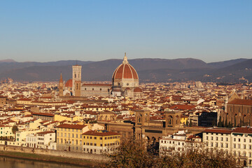 Fototapeta na wymiar 海外旅行 イタリア フィレンツェ ミケランジェロ広場から撮影した展望001