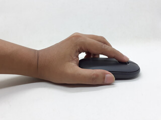 Electronic Black Elegant Mouse for Computer Peripheral Accessories Device in White Isolated...
