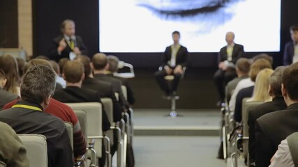 The Speaker Tells The Speech At Business Conference