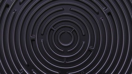 Abstract background in futuristic style. Circular maze. Top view.