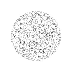 Effervescent soluble tablet bubbles isolated on white background.