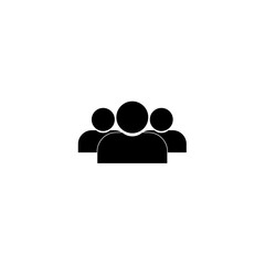 Illustration of crowd of people icon silhouettes vector. Social icon. Flat style design. User group network. Corporate team group. Community member icon. Business team work activity. Staff unity icon