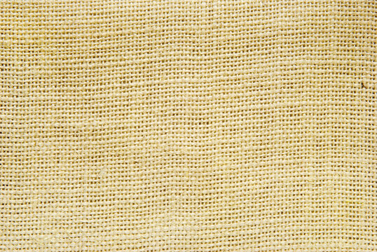 Close up of beije jute texture fabric