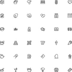 icon vector icon set such as: dish, drawn, birthday, beaker, idea, vodka, herbs and spices, cannelloni, modern, barrel, holder, carbohydrates, preparation, salt, scale, bake, away, vanilla