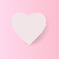 A pale pink heart on a pink background.Symbol, vector.