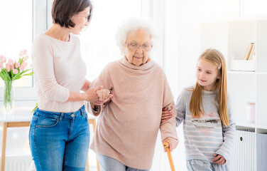Three generation of women supporting each other