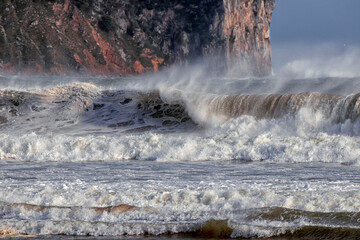 great wave in the coast of spain