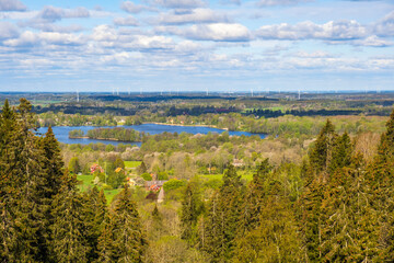 Fototapeta na wymiar View of a beautiful rural landscape in the spring