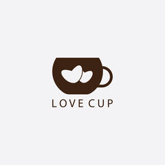love logo illustration cup design vector template