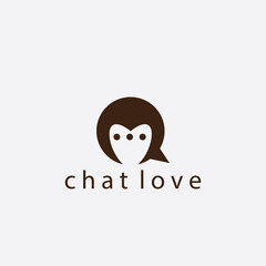 love logo chat illustration design vector template