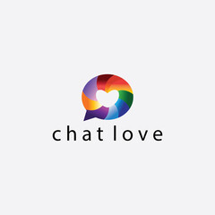 love logo chat vector illustration colorful circle design
