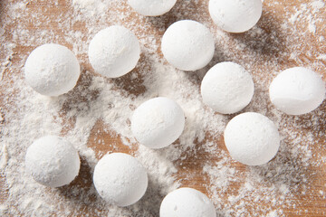 raw glue pudding or tangyuan .Chinese Lantern Festival food.