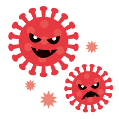 シンプルに単純化したコロナウイルスのイラスト