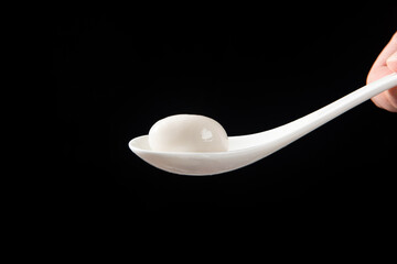 Close up of glue pudding or tangyuan . Chinese Lantern Festival food.