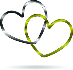 metal heart valentine day