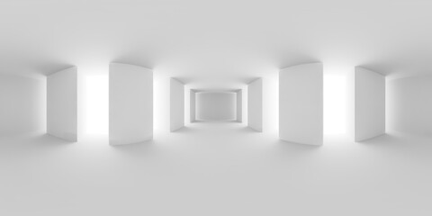 White abstract empty room with columns HDRI map