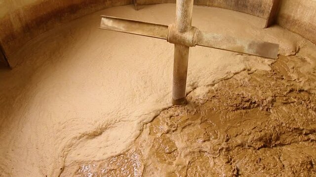 Detail of fermentation of sugar cane, sugar and alcohol plant