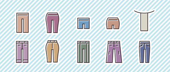  10アイコンセット（衣料品／パンツ）