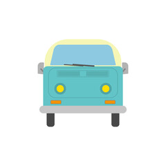 vintage van for travel on white background © robcartorres