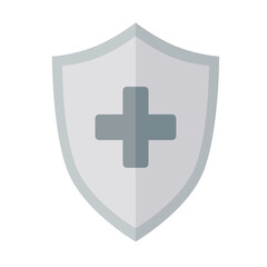 shield guard protection with medical cross vector illustration design