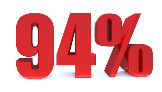 94 Percent off 3d Sign on White Background, Special Offer 94% Discount Tag, Sale Up to 94 Percent Off,big offer, Sale, Special Offer Label, Sticker, Tag, Banner, Advertising.