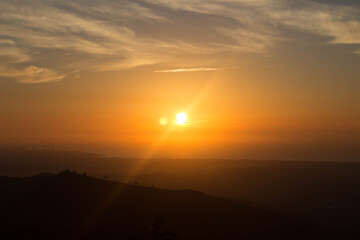sunset in the mountains