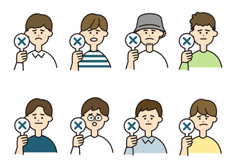 悲しい　男性　バストアップ　セット