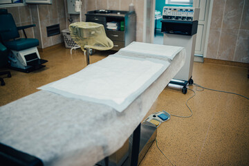 operating surgical table for the patient, preparation for surgery