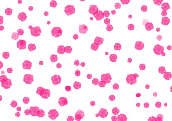 赤いバラが散らばった背景イラスト