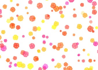 カラフルなバラが散らばった背景イラスト